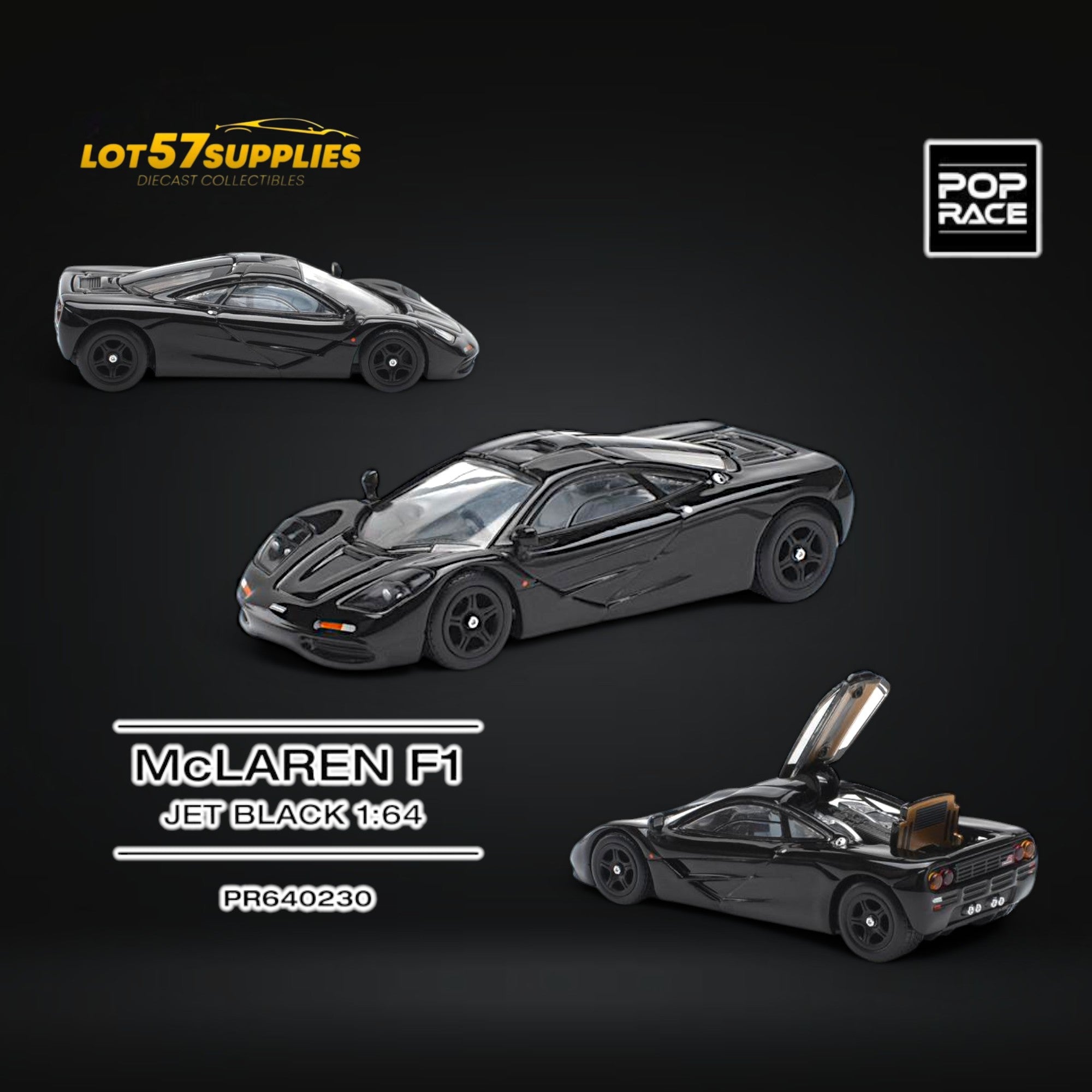 (Pre-Order) Pop Race McLaren F1 Jet Black 1:64 (ONLINE ORDER ONLY)