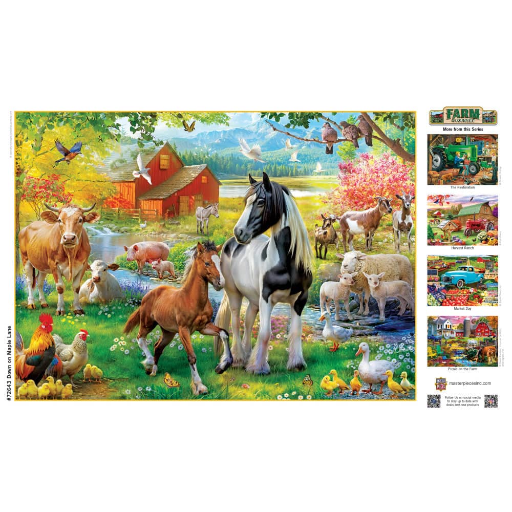 Farm & Country - Down on Maple Lane 1000 Piece Jigsaw Puzzle (ONLINE ORDER ONLY)