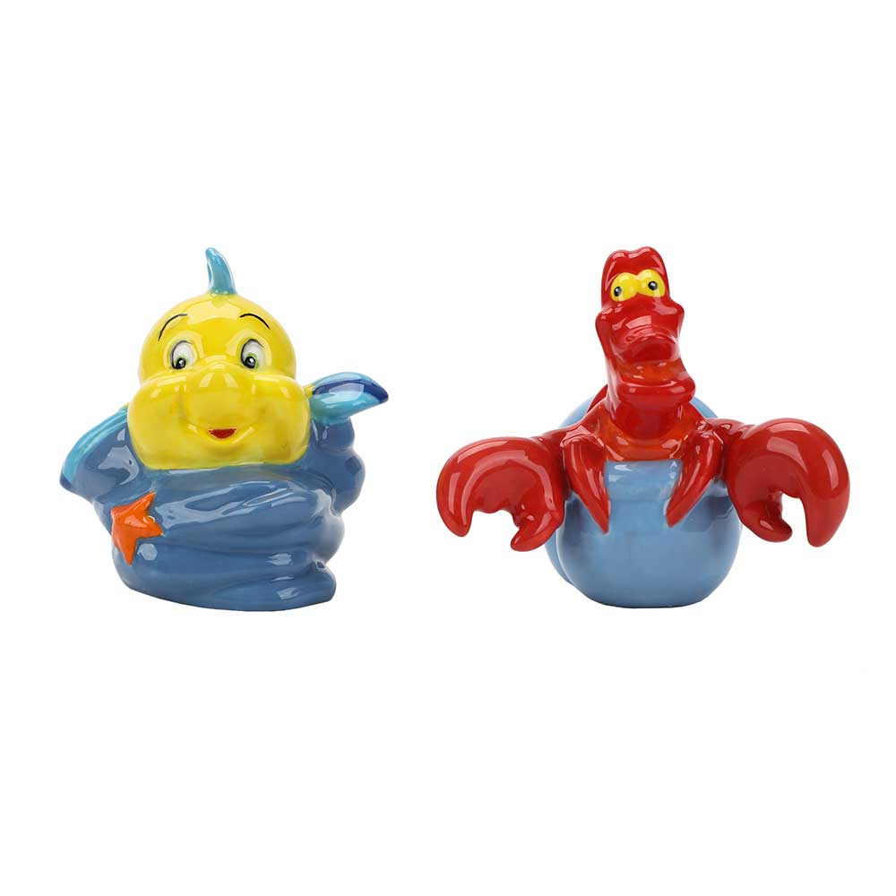 The Little Mermaid Flounder and Sebastian Sculpted Salt and Pepper Shaker Set (Online Order Only)