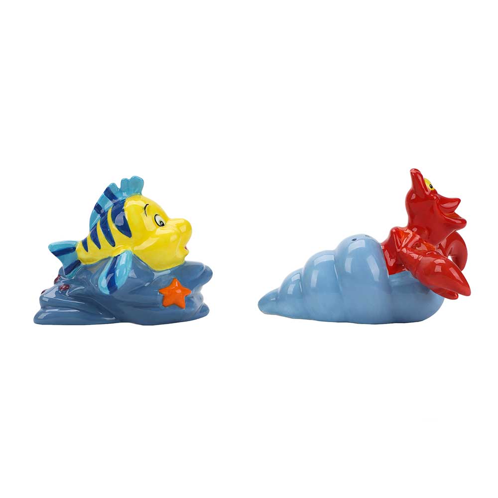 The Little Mermaid Flounder and Sebastian Sculpted Salt and Pepper Shaker Set (Online Order Only)