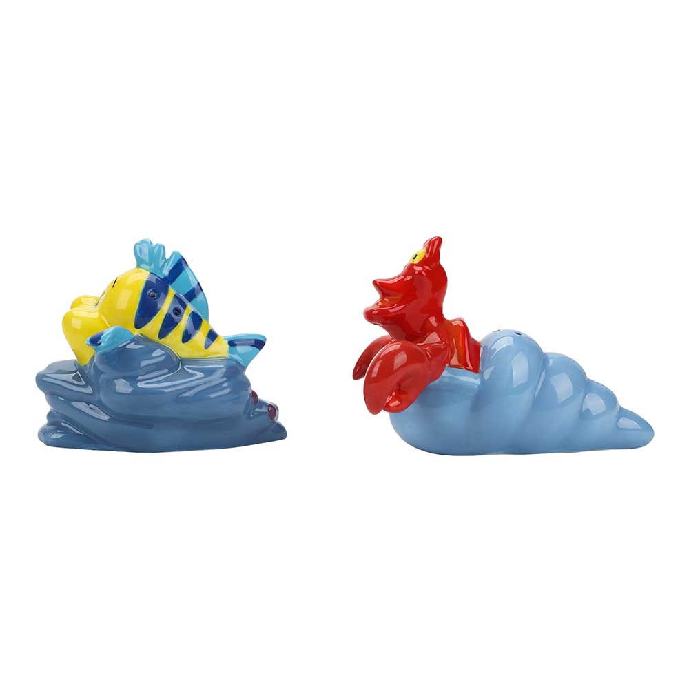 The Little Mermaid Flounder and Sebastian Sculpted Salt and Pepper Shaker Set (Online Order Only)
