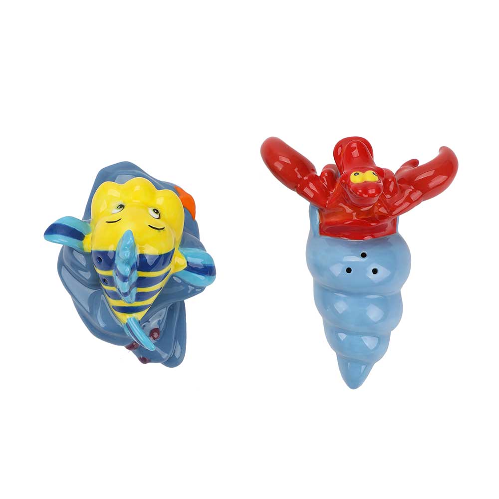 The Little Mermaid Flounder and Sebastian Sculpted Salt and Pepper Shaker Set (Online Order Only)