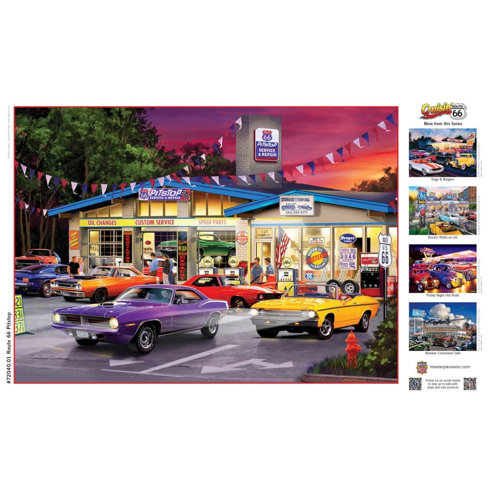 Cruisin' Route 66 - Pitstop 1000 Piece Jigsaw Puzzle