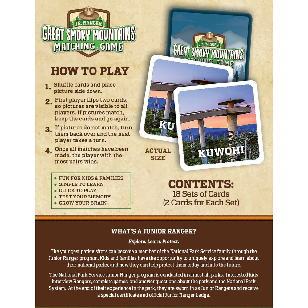 Jr. Ranger - Great Smoky Mountains Matching Game (ONLINE ORDER ONLY)