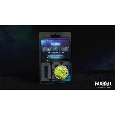 Fanroll: Shadow Light UV Reactive Individual D20 Elixir Liquid Core Dice (Online Order Only)