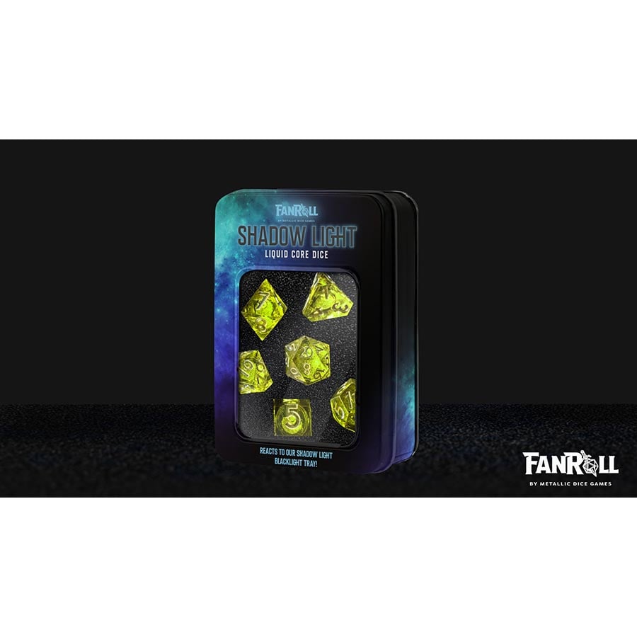 Fanroll: Shadow Light UV Reactive Elixir Liquid Core Dice Set (Online Order Only)