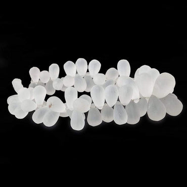 9x5-14x9mm Frosted Crystal Quartz Plain Tear Drop Beads 8 inch 72 pieces (ONLINE ORDER ONLY)