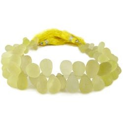 Frosted Lemon Quartz Plain Tear Drop (ONLINE ORDER ONLY)