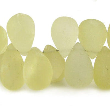Frosted Lemon Quartz Plain Tear Drop (ONLINE ORDER ONLY)
