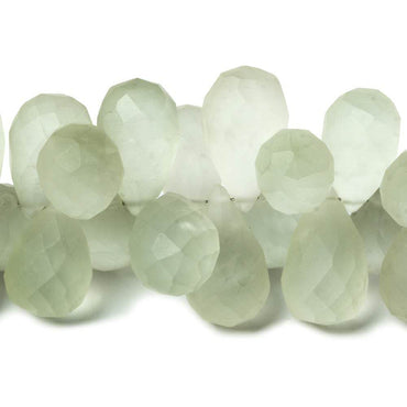 12x8-15x9mm Frosted Prasiolite Faceted Tear Drop Beads 7.5 inch 67 pieces (ONLINE ORDER ONLY)