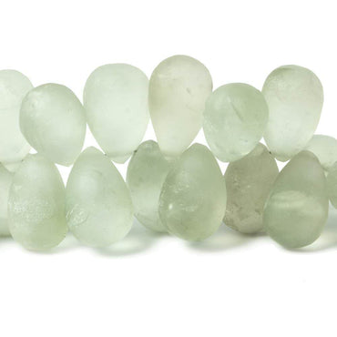 12x7-16x9mm Frosted Prasiolite Plain Tear Drop Beads 7 inch 50 pieces (ONLINE ORDER ONLY)