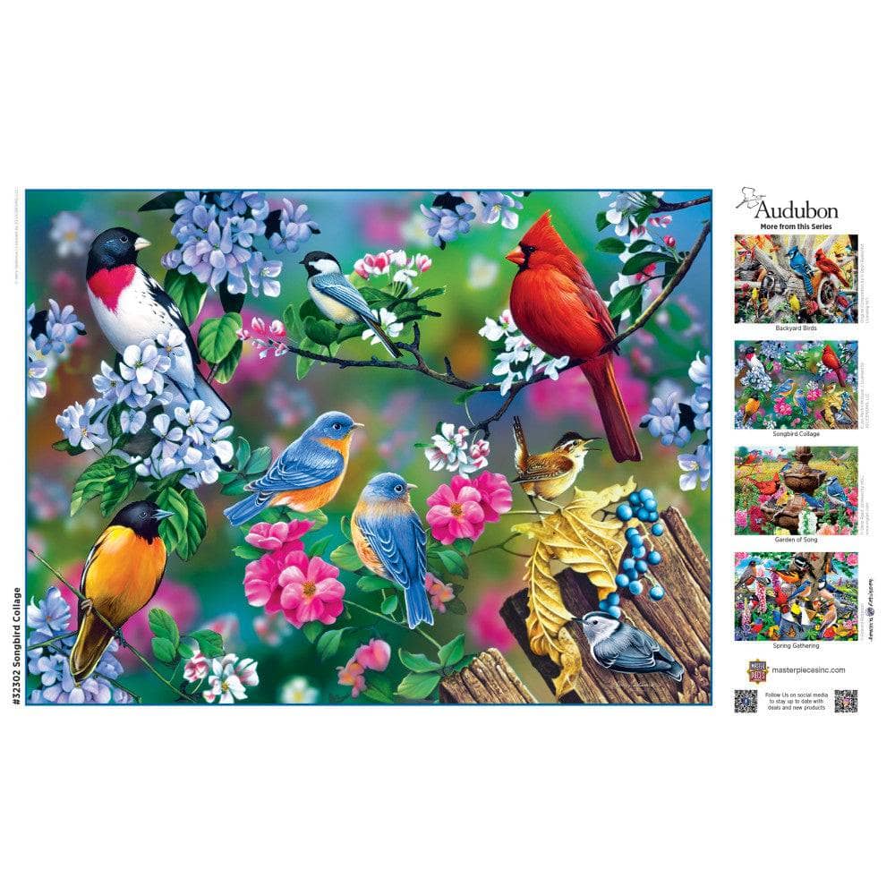Audubon - Songbird Collage 300 Piece EZ Grip Jigsaw Puzzle (ONLINE ORDER ONLY)