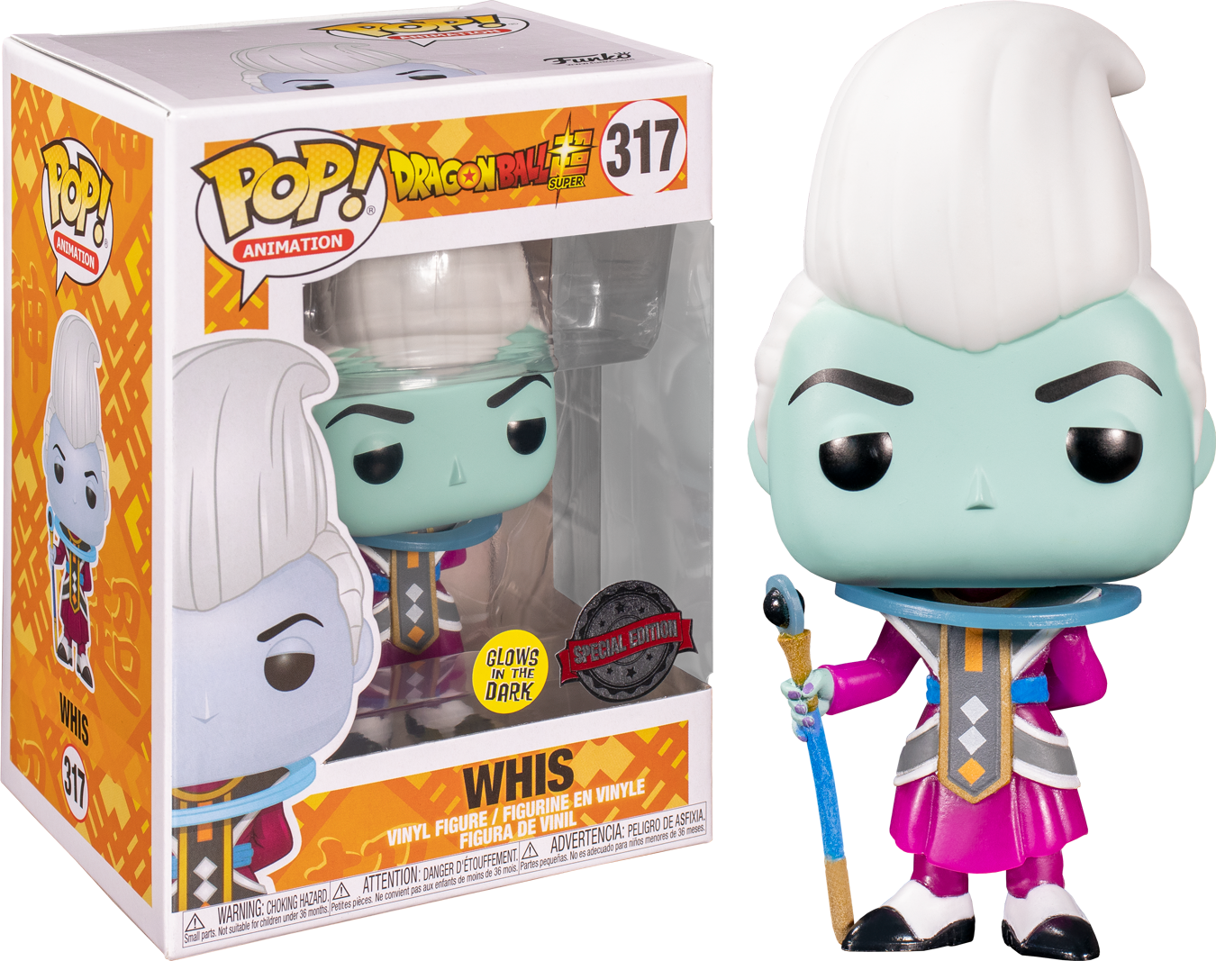Funko POP! Dragon Ball Super - Whis (Glow In The Dark) Vinyl Figure #317 Special Edition Exclusive [READ DESCRIPTION] (ONLINE ORDER ONLY)