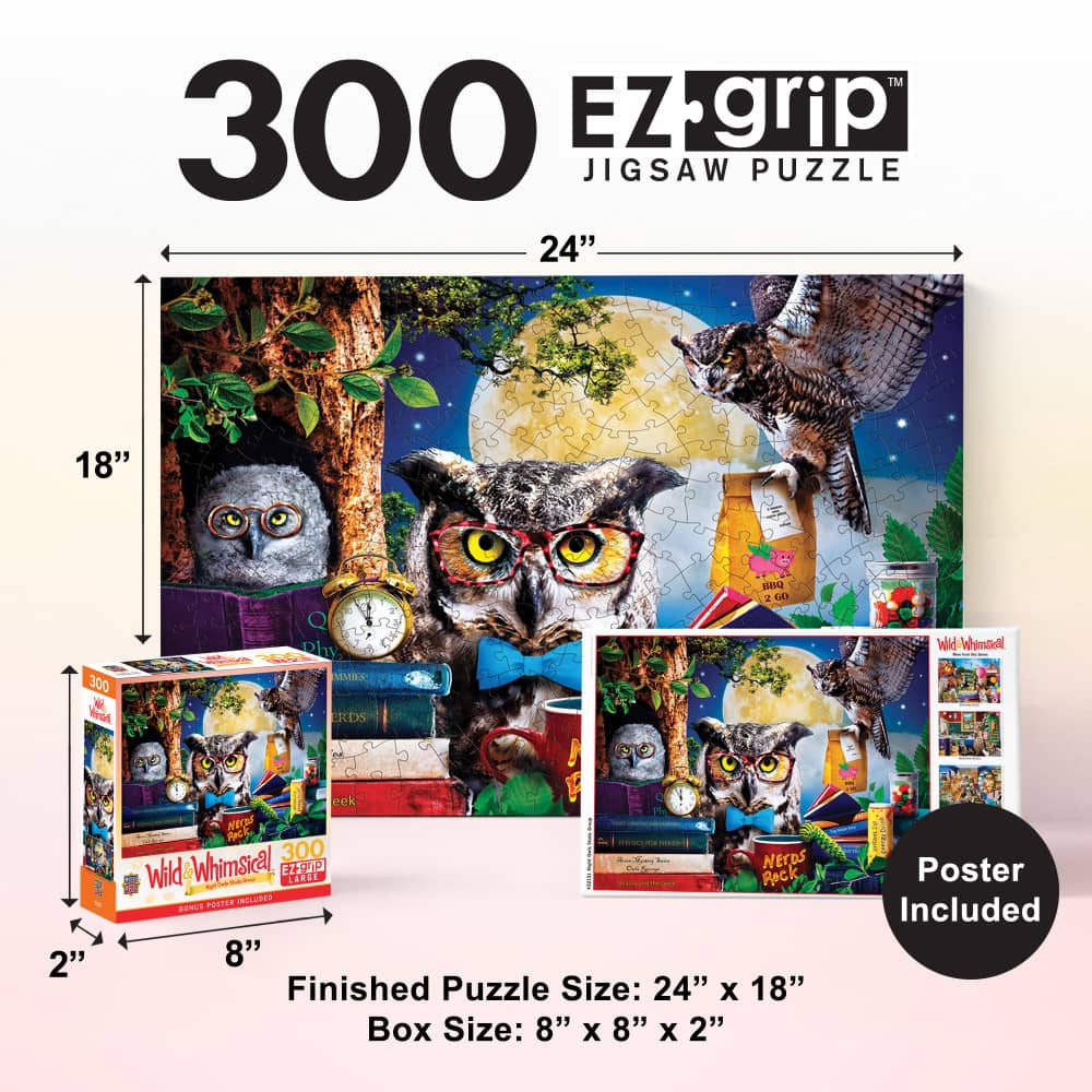 Wild & Whimsical - Night Owls Study Group 300 Piece EZ Grip Jigsaw Puzzle