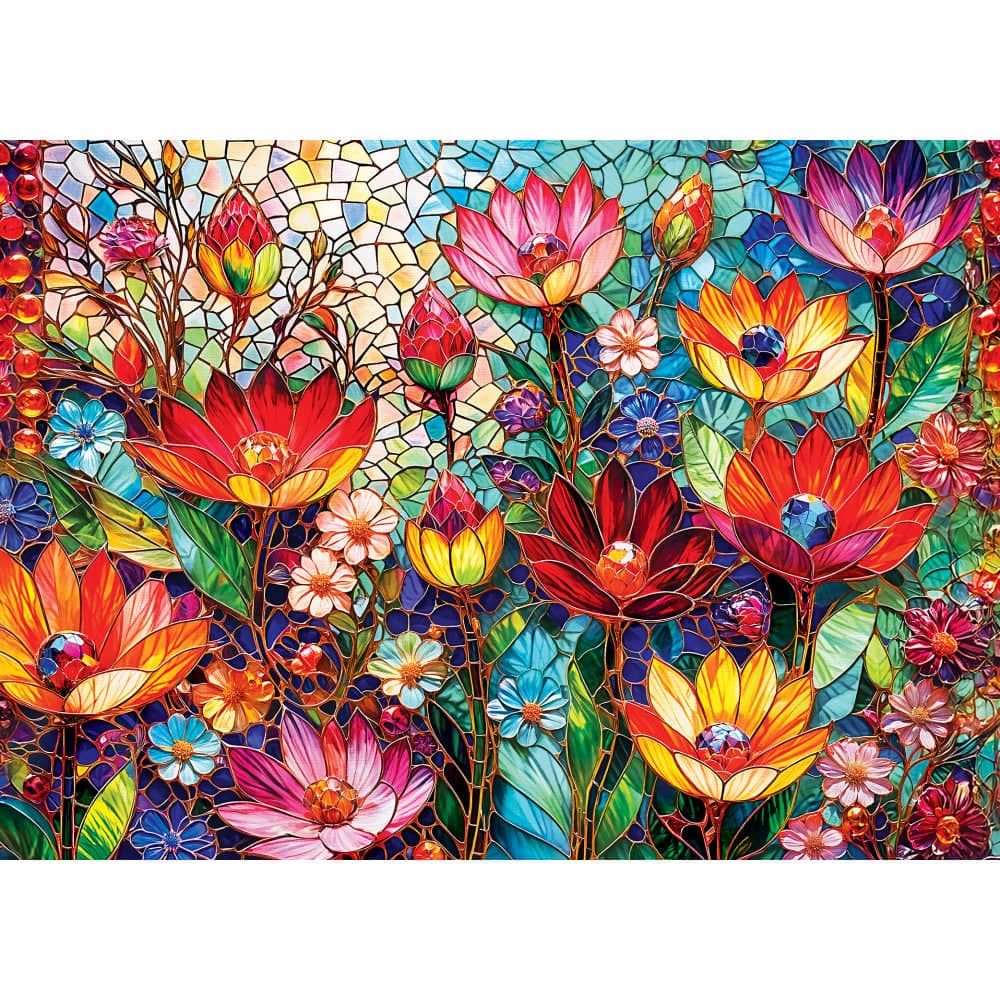 Stained Glass - Mosaic Meadow 1000 Piece Jigsaw Puzzle (ONLINE ORDER ONLY)