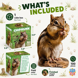 Chipmunk 100 Piece Shaped Jigsaw Puzzle