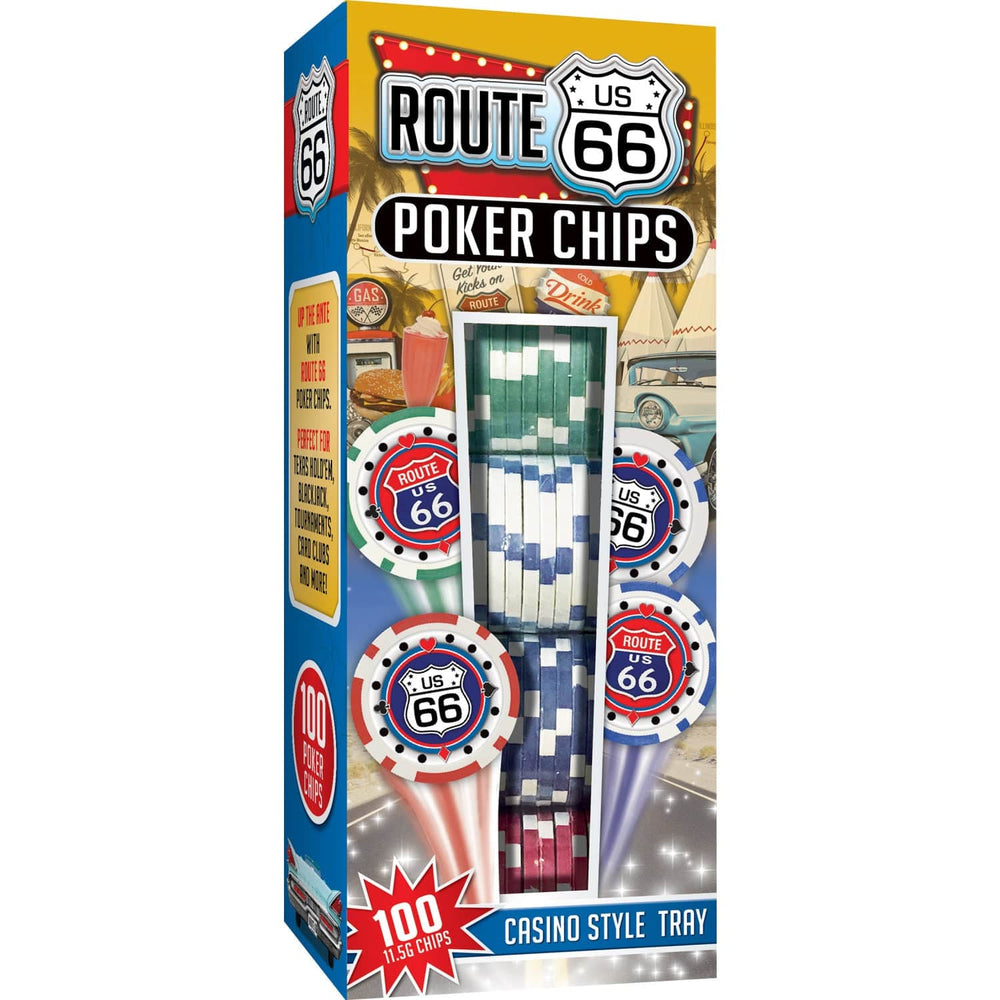 Route 66 100 Piece Poker Chips (ONLINE ORDER ONLY)