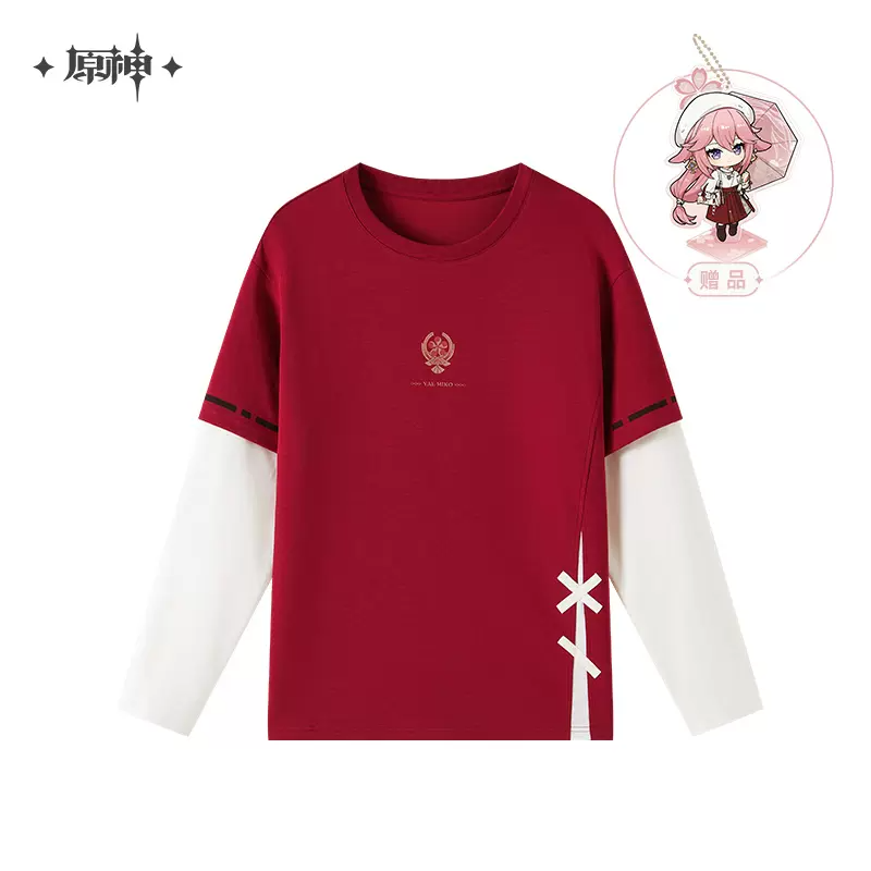 Yae Miko Impression Series Patchwork Long-Sleeved T-shirt (ONLINE ORDER ONLY)