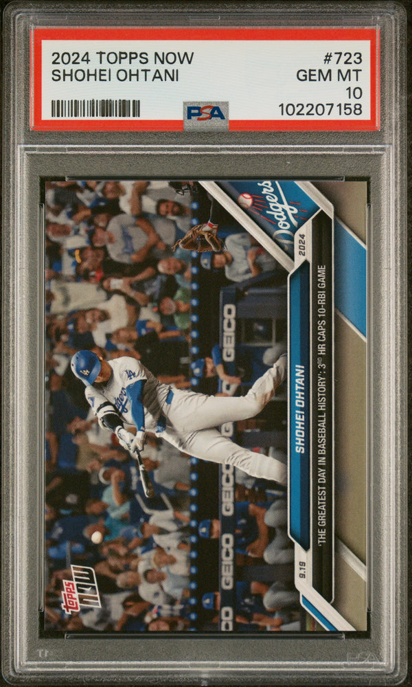 Graded 2024 Topps Now Shohei Ohtani #723 Baseball Card PSA 10 Gem Mint (ONLINE ORDER ONLY)