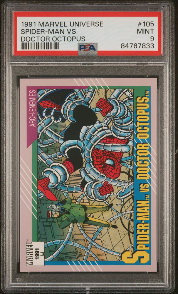 1991 MARVEL UNIVERSE SPIDER-MAN VS. DOCTOR OCTOPUS #105 - PSA 9 (Online Order Only)
