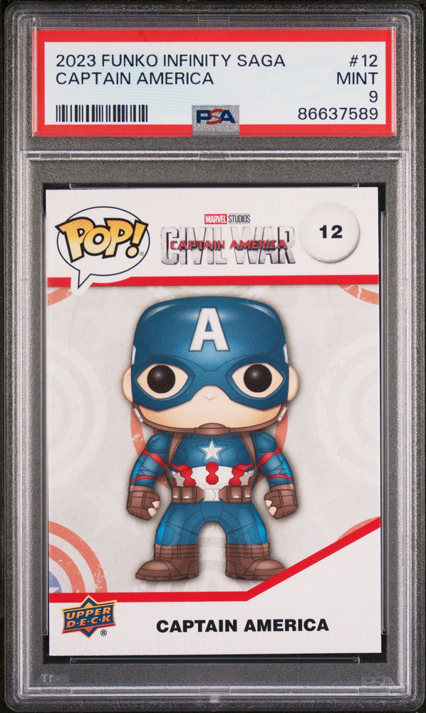 2023 UPPER DECK FUNKO POP MARVEL  CAPTAIN AMERICA  #12  PSA 9 (Online Order Only)
