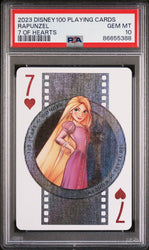 2023 DISNEY 100 PLAYING CARDS RAPUNZEL 7 OF HEARTS PSA 10 (Online Order Only)