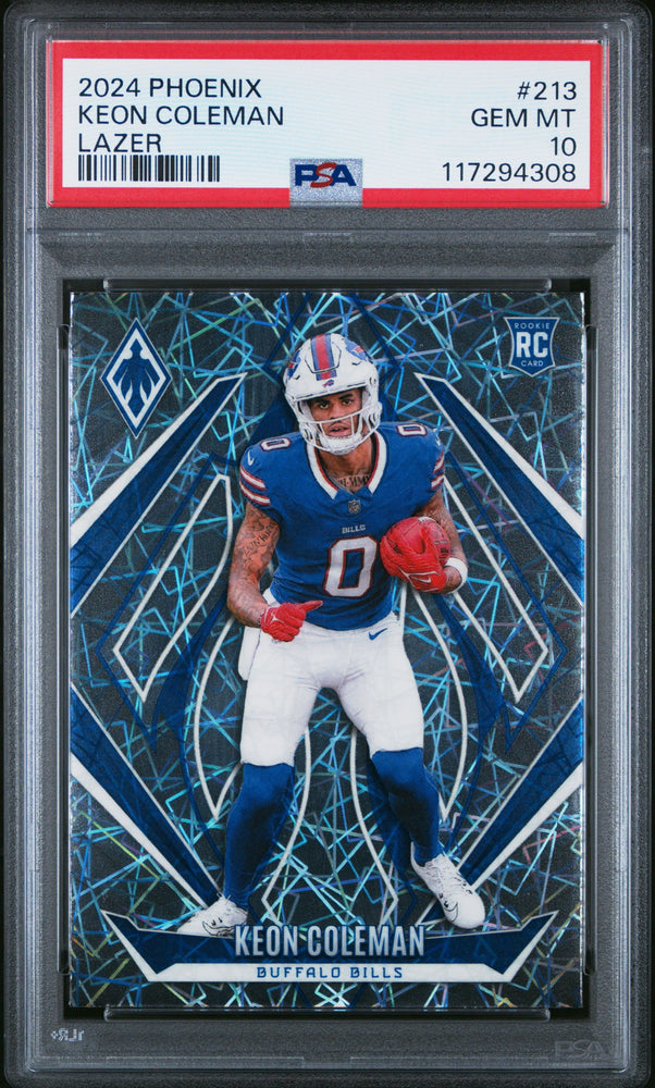 Graded 2024 Panini Phoenix Keon Coleman #213 Lazer Rookie RC Football Card PSA 10 Gem Mint (ONLINE ORDER ONLY)