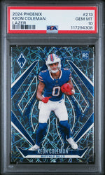 Graded 2024 Panini Phoenix Keon Coleman #213 Lazer Rookie RC Football Card PSA 10 Gem Mint (ONLINE ORDER ONLY)