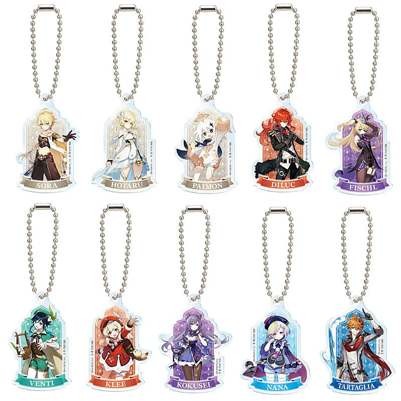 Genshin Impact Acrylic charm All 10 types set Capsule toy Gashapon (ONLINE ORDER ONLY)