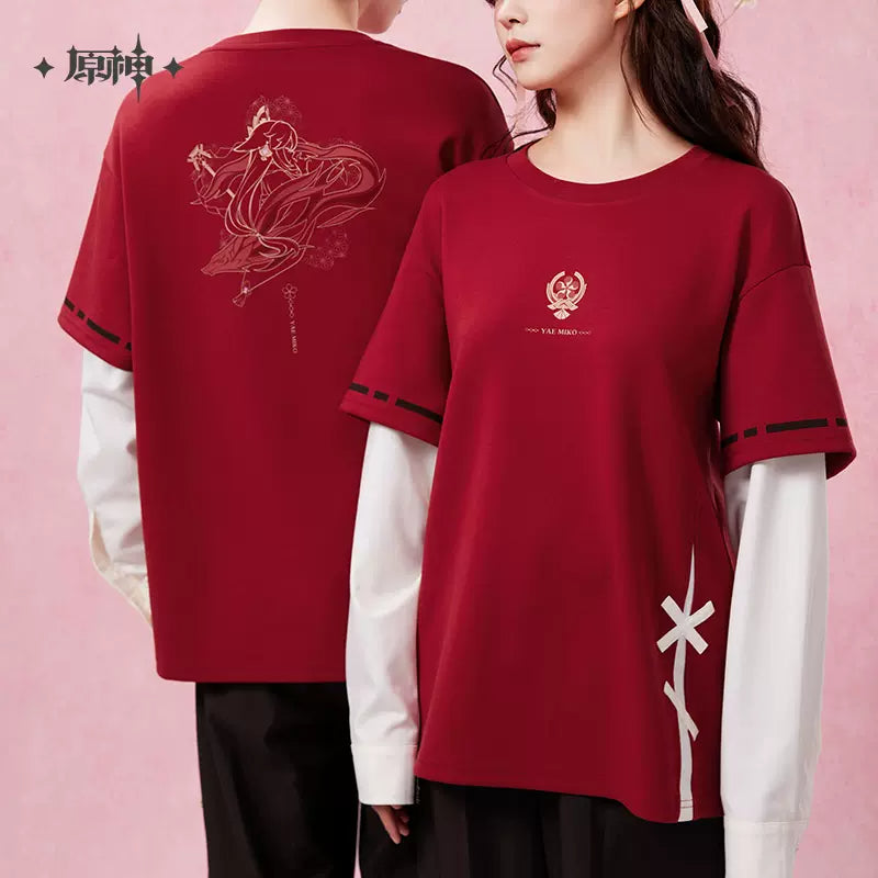 Yae Miko Impression Series Patchwork Long-Sleeved T-shirt (ONLINE ORDER ONLY)