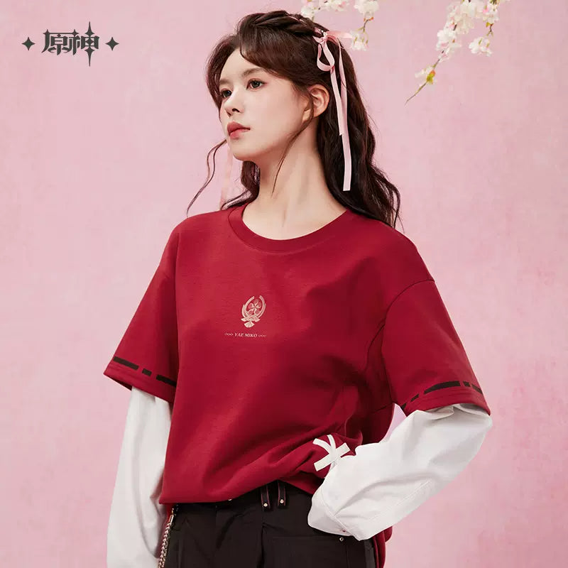 Yae Miko Impression Series Patchwork Long-Sleeved T-shirt (ONLINE ORDER ONLY)