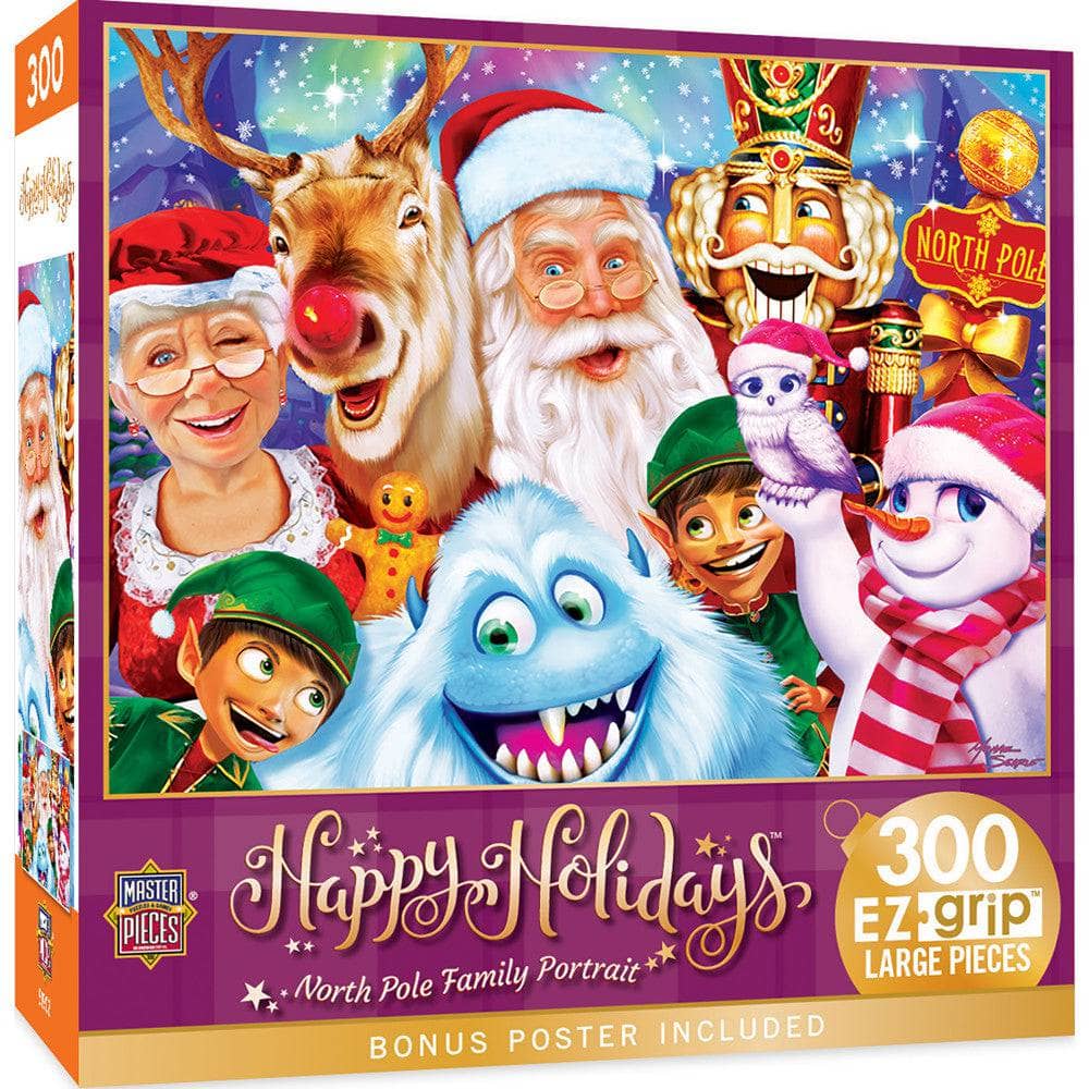 Happy Holidays - North Pole Family Portrait 300 Piece EZ Grip Jigsaw Puzzle (ONLINE ORDER ONLY)