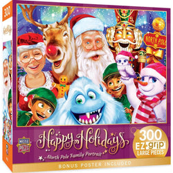 Happy Holidays - North Pole Family Portrait 300 Piece EZ Grip Jigsaw Puzzle (ONLINE ORDER ONLY)