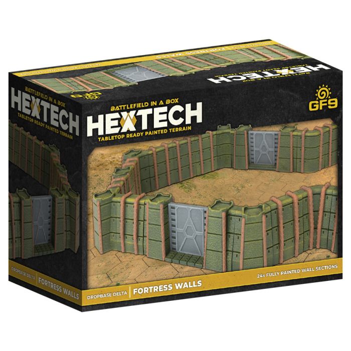 Battlefield in a Box: HexTech - Dropbase Delta Fortress Walls (ONLINE ORDER ONLY)