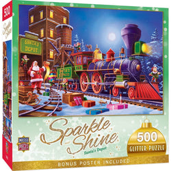 Sparkle & Shine - Santa's Depot 500 Piece Glitter Jigsaw Puzzle (ONLINE ORDER ONLY)