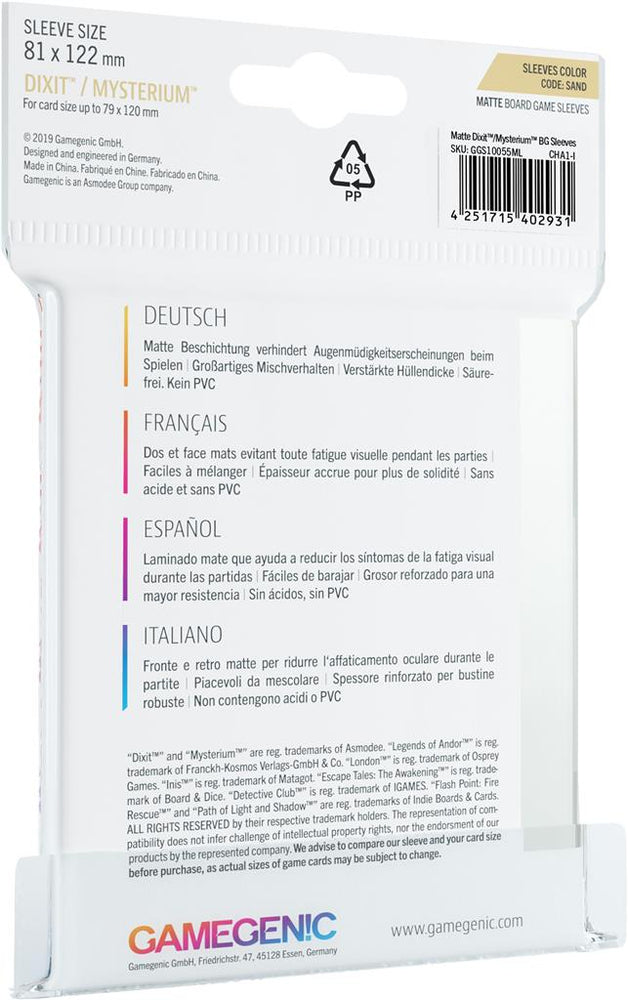 Gamegenic Matte Sleeves: Dixit (81 x 122 mm) (ONLINE ORDER ONLY)