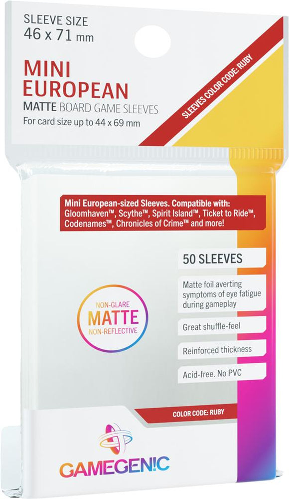 Gamegenic MATTE Prime Sleeves: Mini-Mini-European (46 x 71 mm) (ONLINE ORDER ONLY)