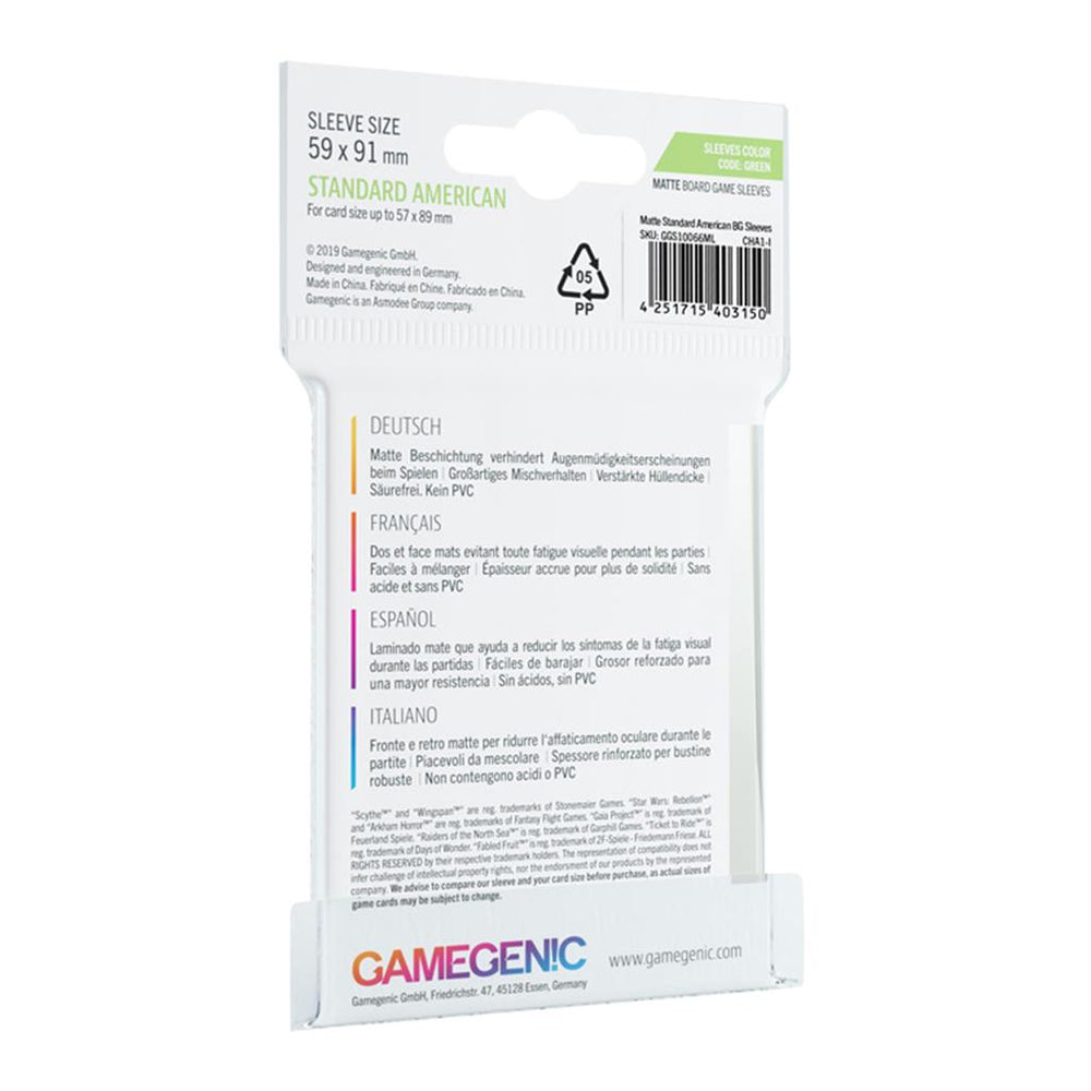 Gamegenic MATTE Sleeves: Standard American (51mm x 91mm) (ONLINE ORDER ONLY)