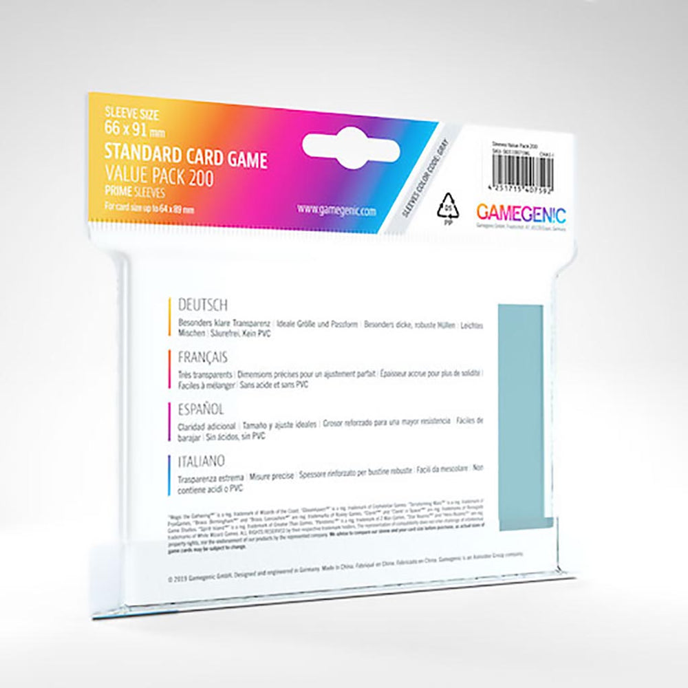 Gamegenic Value Pack Standard Card Game Sleeves (66 x 91 mm, 200 pack) (ONLINE ORDER ONLY)