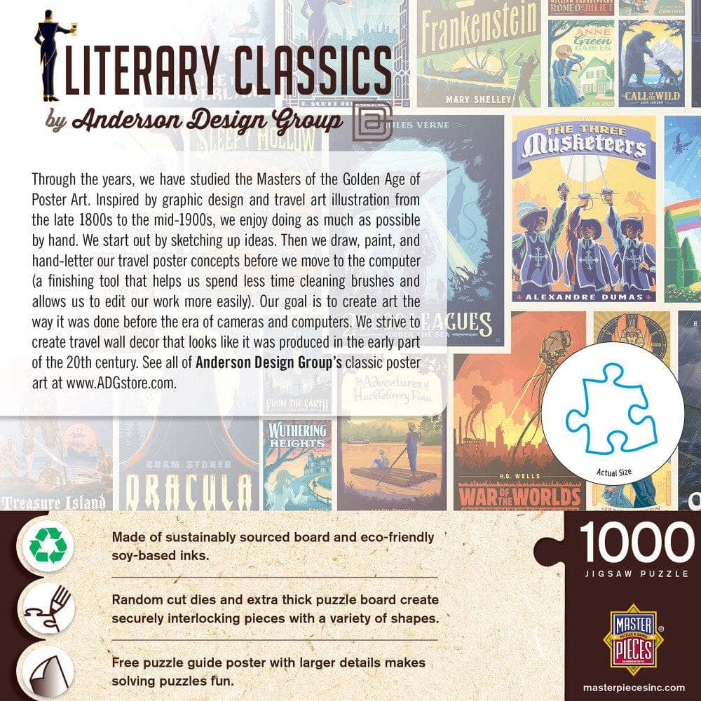 Vintage Posters - Literary Classics 1000 Piece Jigsaw Puzzle (ONLINE ORDER ONLY)