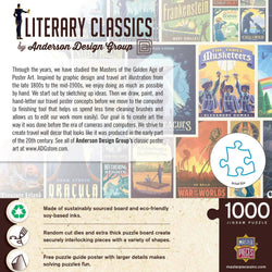 Vintage Posters - Literary Classics 1000 Piece Jigsaw Puzzle (ONLINE ORDER ONLY)