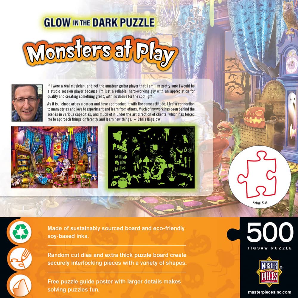 Glow in the Dark - Monsters at Play 500 Piece Jigsaw Puzzle