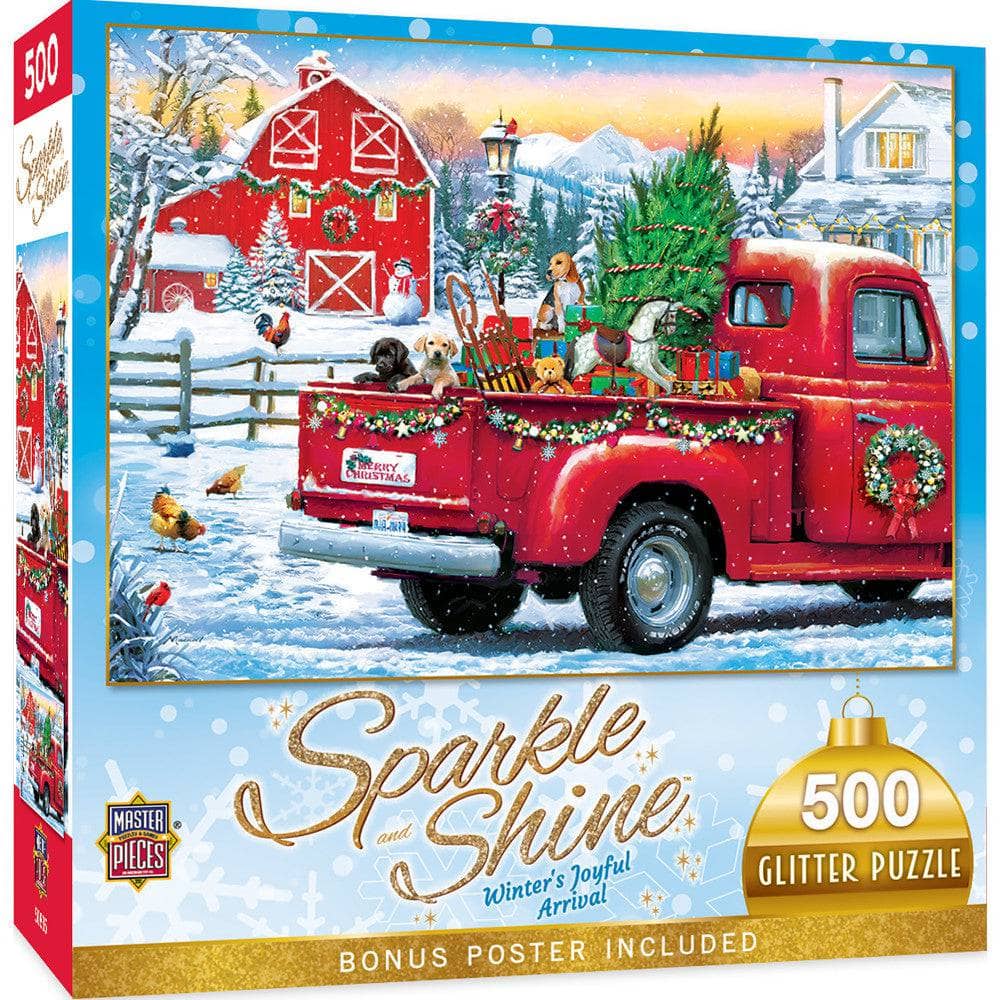 Sparkle & Shine - Winter's Joyful Arrival 500 Piece Glitter Jigsaw Puzzle (ONLINE ORDER ONLY)