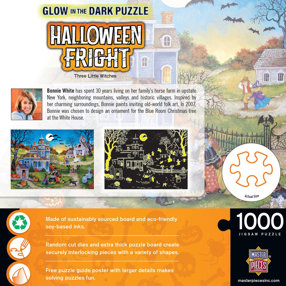 Glow in the Dark - Three Little Witches 1000 Piece Jigsaw Puzzle (ONLINE ORDER ONLY)