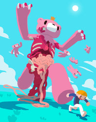 Samuel Youn - Gloomy Bear Zombie King - Framed Giclee - Gloomy Bear Exhibition (ONLINE ORDER ONLY)