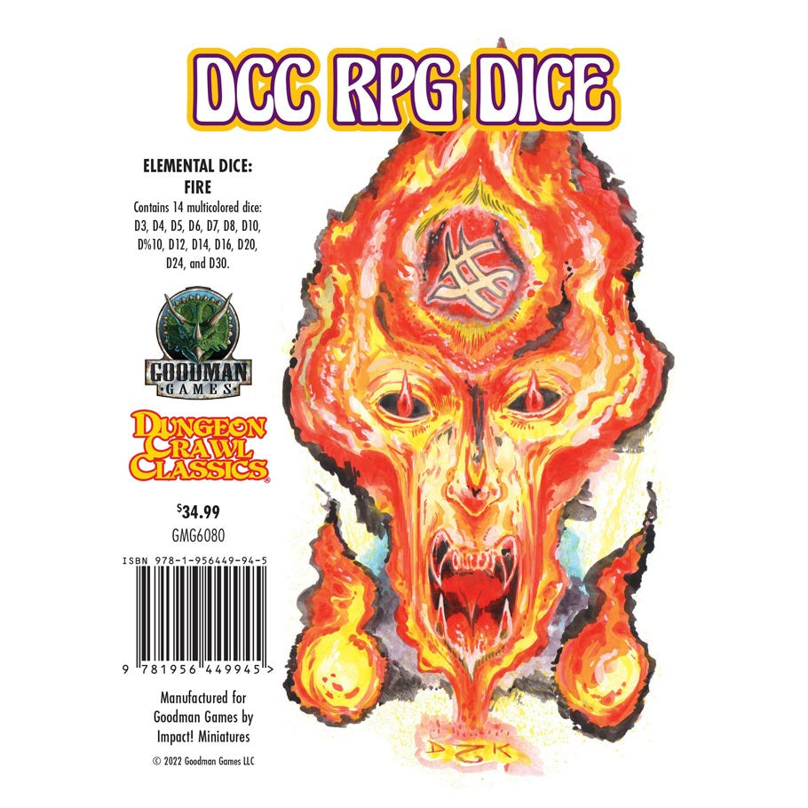 Dungeon Crawl Classics Dice: Elemental Dice - Fire (ONLINE ORDER ONLY)