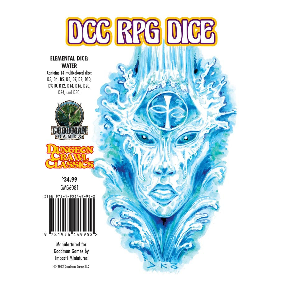 Dungeon Crawl Classics Dice: Elemental Dice - Water (ONLINE ORDER ONLY)