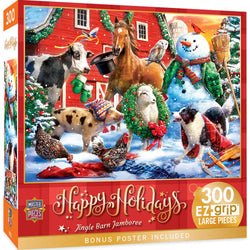 Happy Holidays - Jingle Barn Jamboree 300 Piece EZ Grip Jigsaw Puzzle