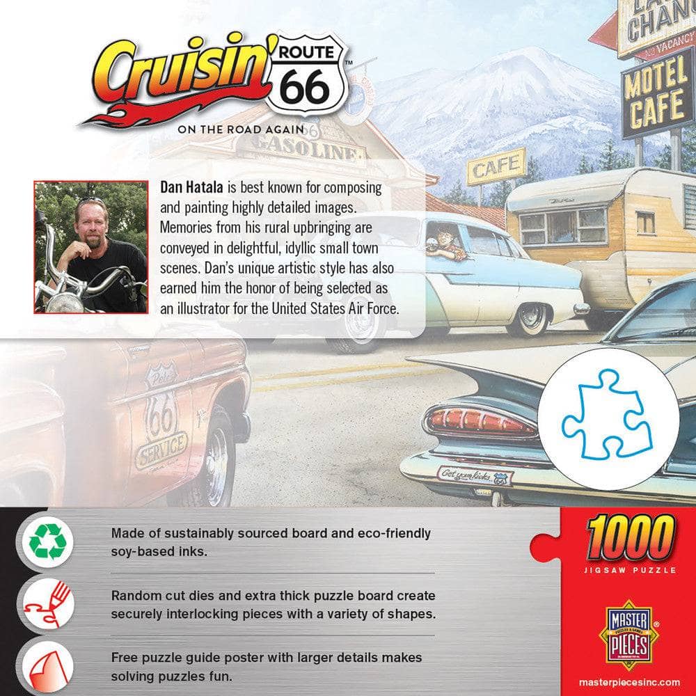 Cruisin' Route 66 - On the Road Again 1000 Piece Jigsaw Puzzle (ONLINE ORDER ONLY)
