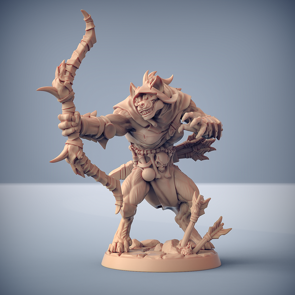 3D Printed Artisan Guild Modular Bonegnasher Gnolls Bonegnasher Gnolls 28mm 32mm (Online Only)